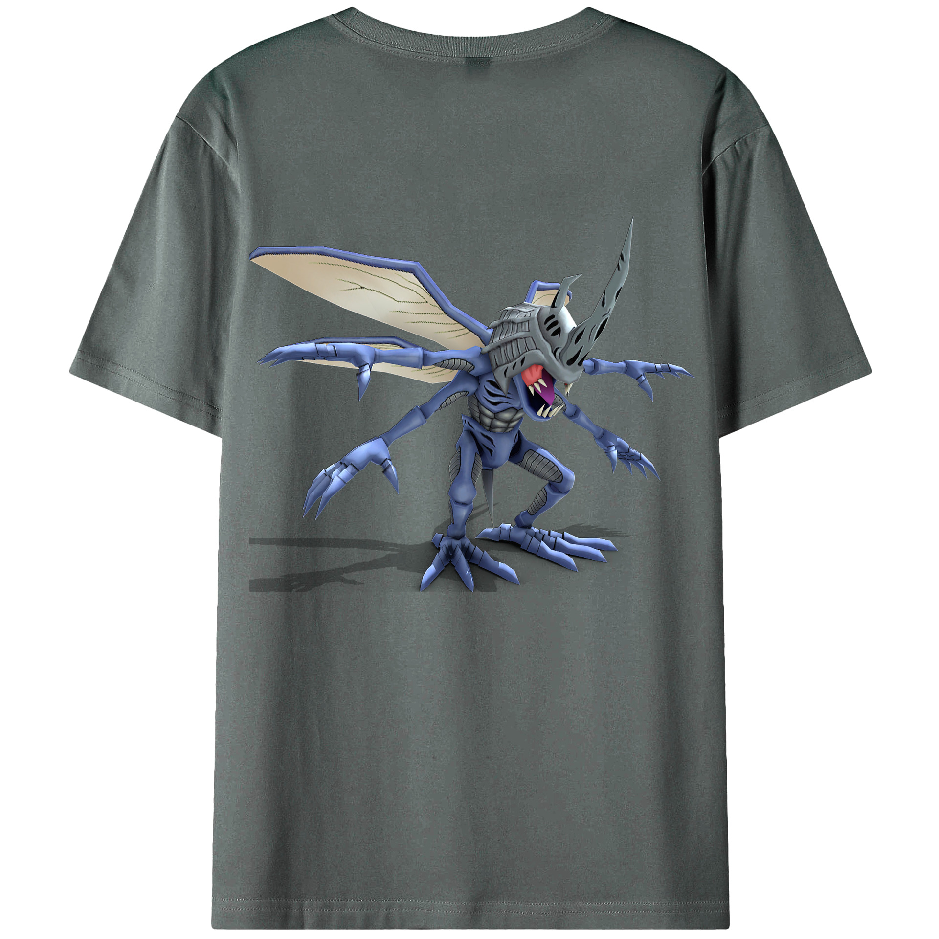 （画像用） Digimon デジタルモンスター/デジモン 綿100％ メンズ半袖Tシャツ（バックプリント） 通気性